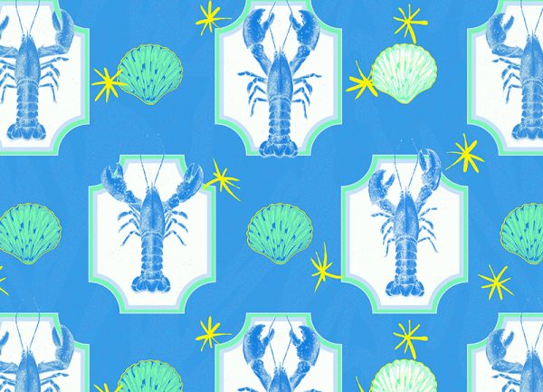 SW-FABR-BLLOB_swoon_fabric_Blue lobster_31.2x22.5cm